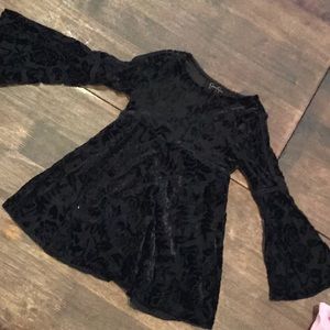 Girls Velvet Floral Shirt